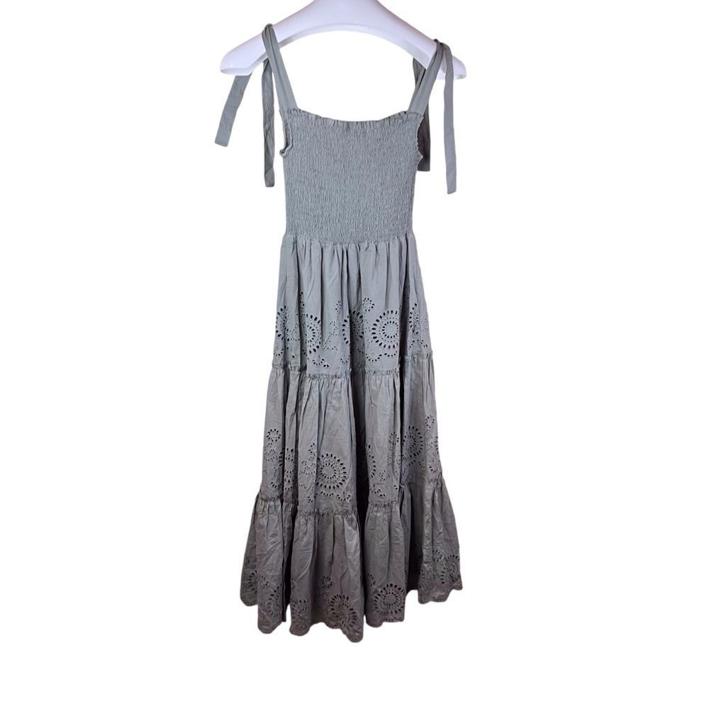 Zara Gray Maxi Dress with Eyelet Details - Picture 3 of 8